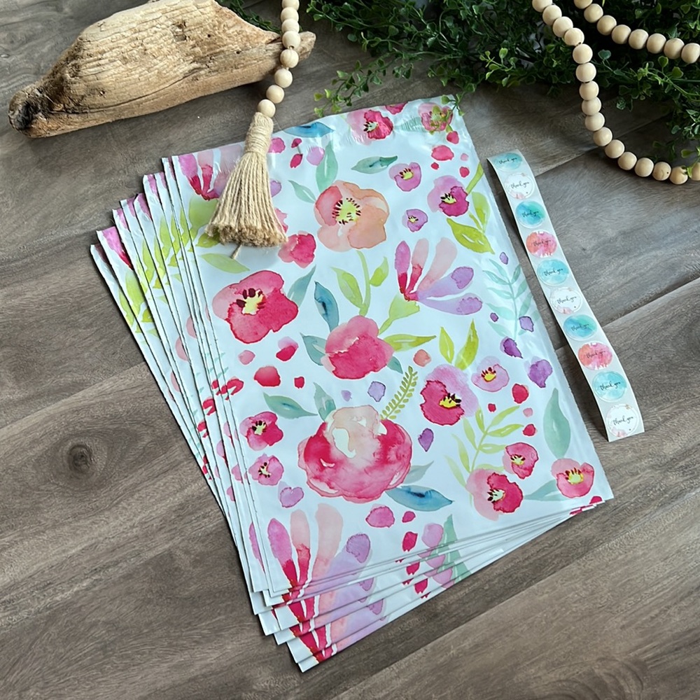 3/$20📦 10 Poly mailers shipping bags- 10x13” - Watercolour floral print - Picture 6 of 6